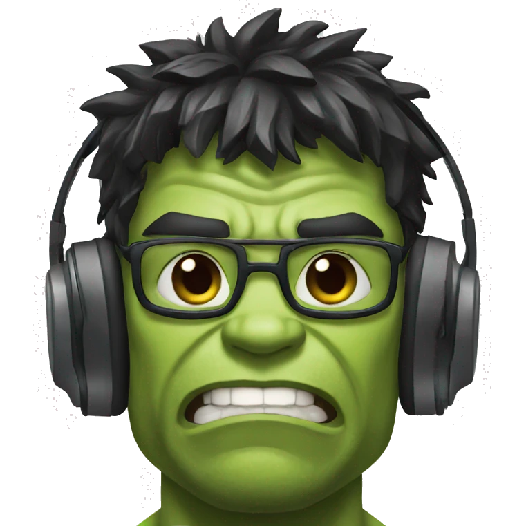 hulk with headset emoji