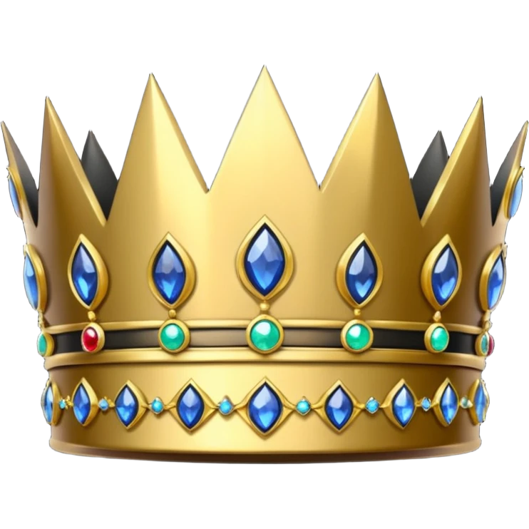 eine schwarze krone mit ein wenigen verzirten goldblätter edelsteine emoji