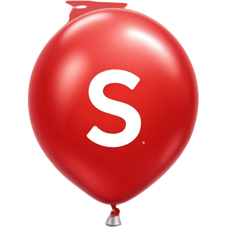 red Christmas balloon with white "S" logo emoji