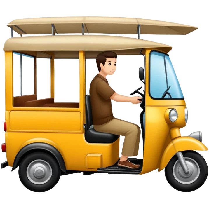 Erstelle ein Mensch der auf einem Tuc Tuc fährt  emoji