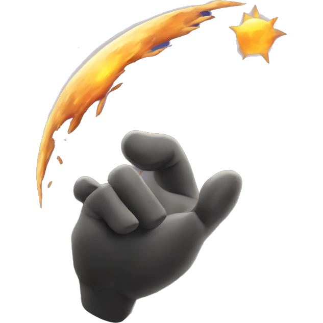 meteor like a hand emoji