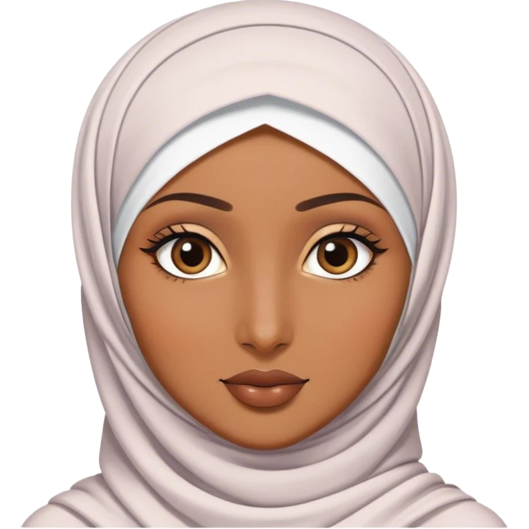 a hijabi girl with a long liner  emoji
