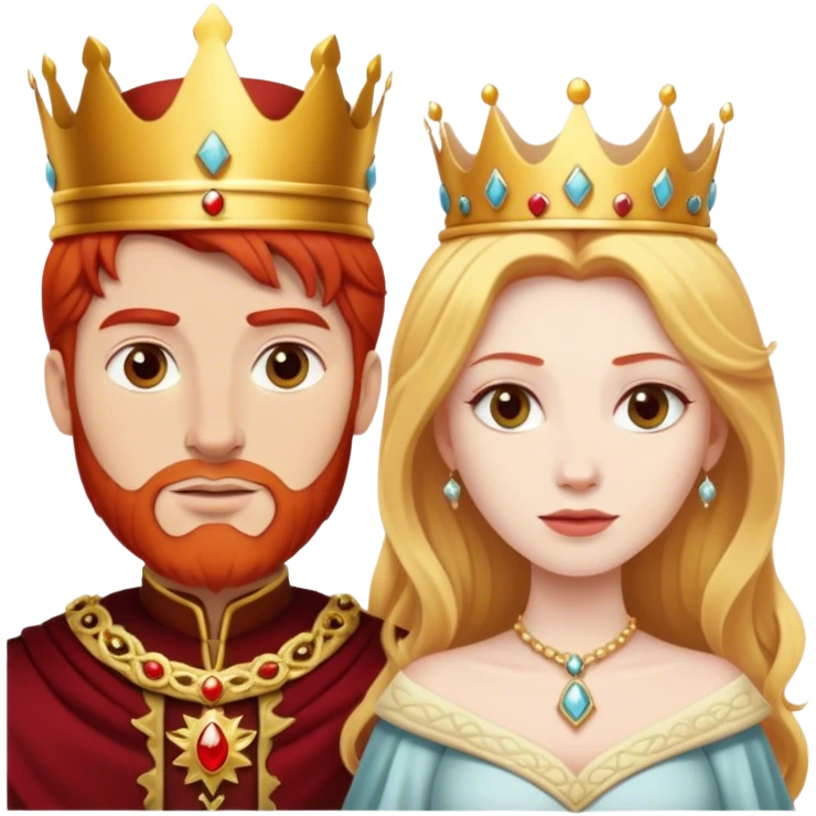 Red hair king blonde queen emoji