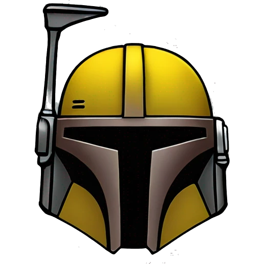 Mandalorian helmet black and yellow with antenna emoji