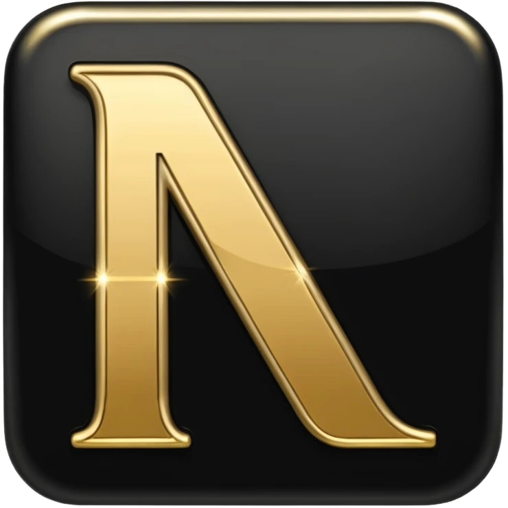 letter N in black and gold emoji