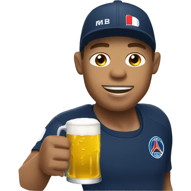 mbappé qui boit de la biere emoji