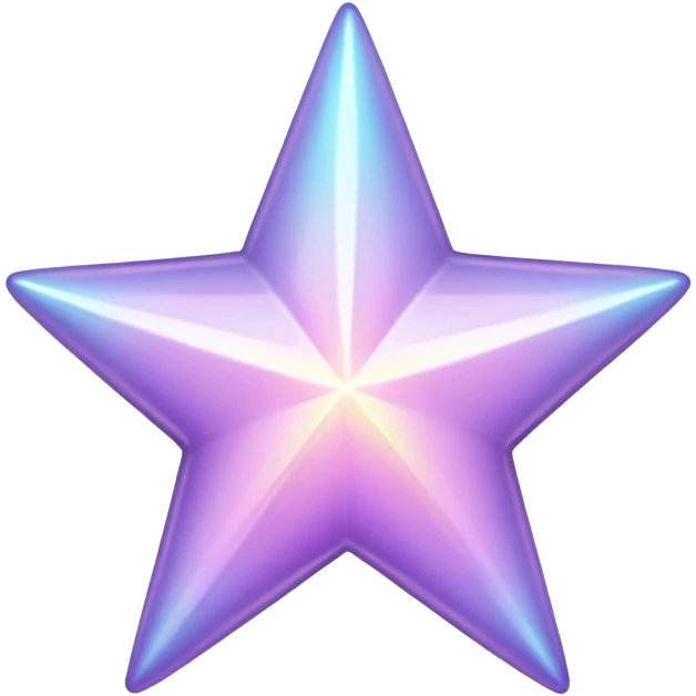 Shiny Iridescent pastel purple star emoji