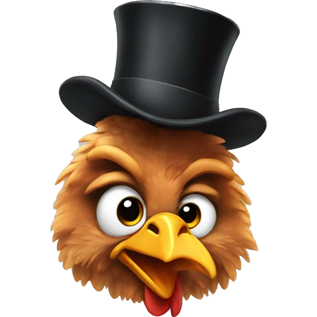 Chicken with a tophat emoji