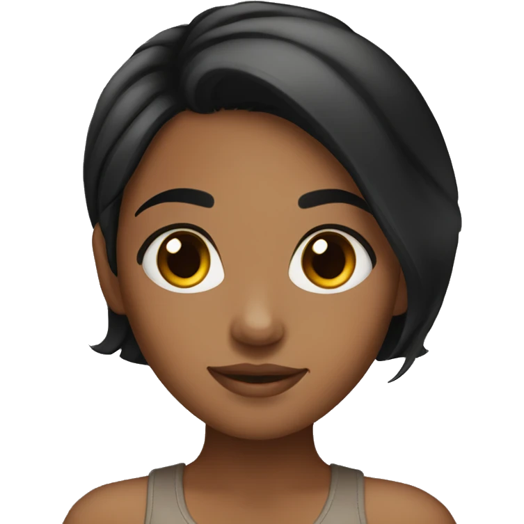 brown girl with black hair dark brown eyes emoji