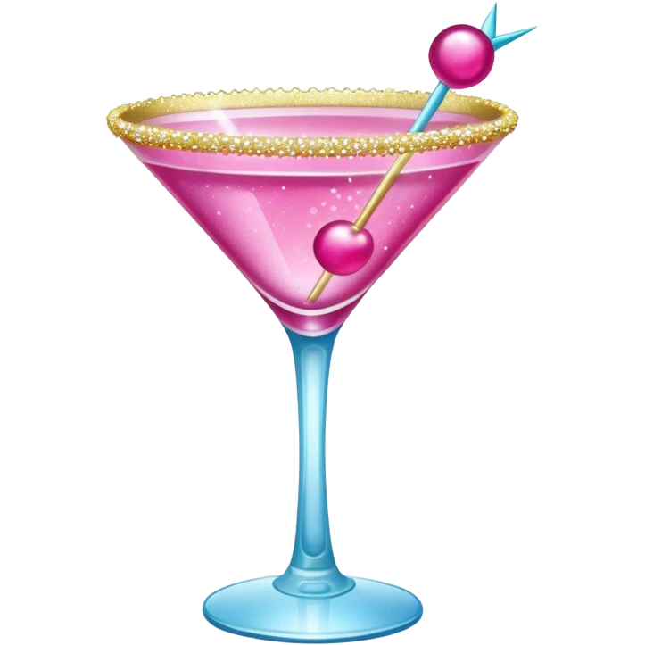 Pink glitter martini  emoji
