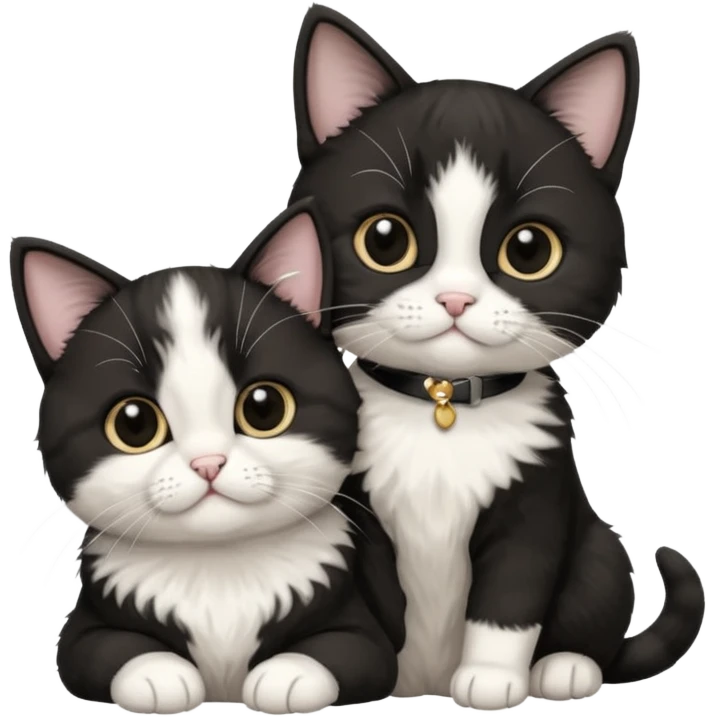 Scottish Tuxedo cat with a baby Scottish Tuxedo cat emoji