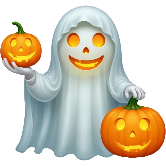 ghost holding pumpkin emoji