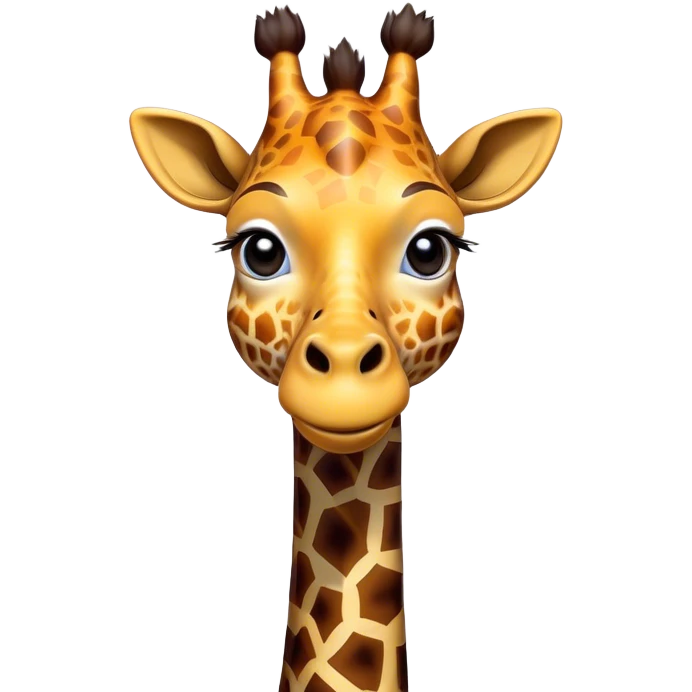 Cinematic Comical Giraffe Portrait Emoji, Head tilted dramatically with an exaggeratedly amused expression, featuring a striking, patterned Fur with playful patches and a long, quirky neck, wide, expressive eyes filled with playful disbelief, Simplified yet hilariously expressive features, highly detailed, glowing with a slightly sassy glow, high shine, dramatic yet playful, stylized with an air of cheeky mischief, bright and endearing, soft glowing outline, capturing the essence of a spirited and over-the-top giraffe, so meme-worthy it feels like it could tower its way into internet fame instantly! emoji