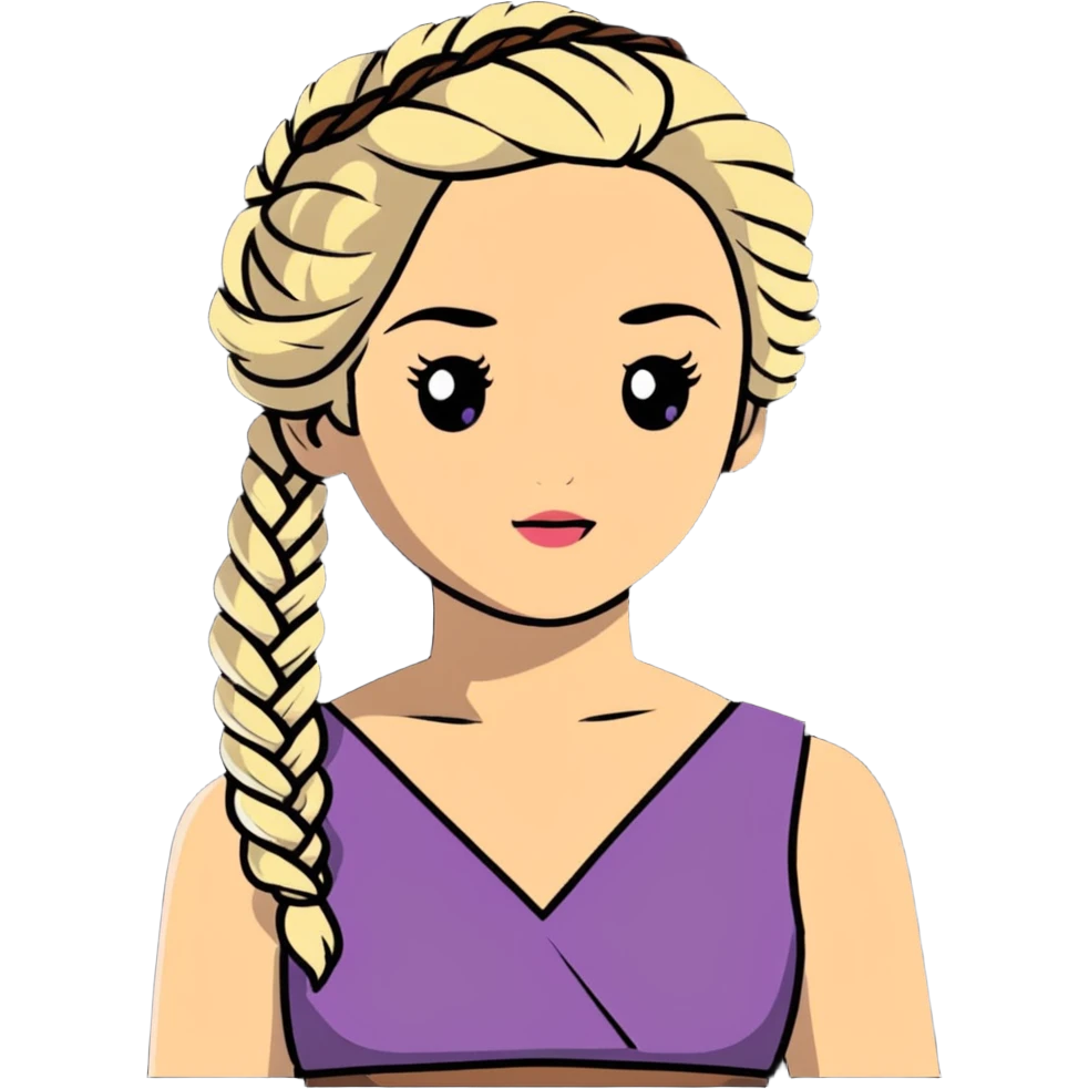 Daenerys Targaryen Game of Thrones character with blonde braided hair, chest up emoji