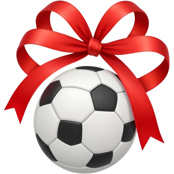 ribbon with small football particle floating emoji