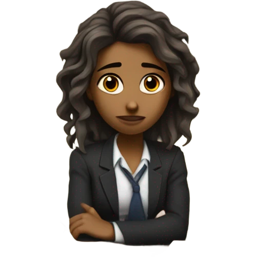 Sad and overwhelmed law student girl emoji