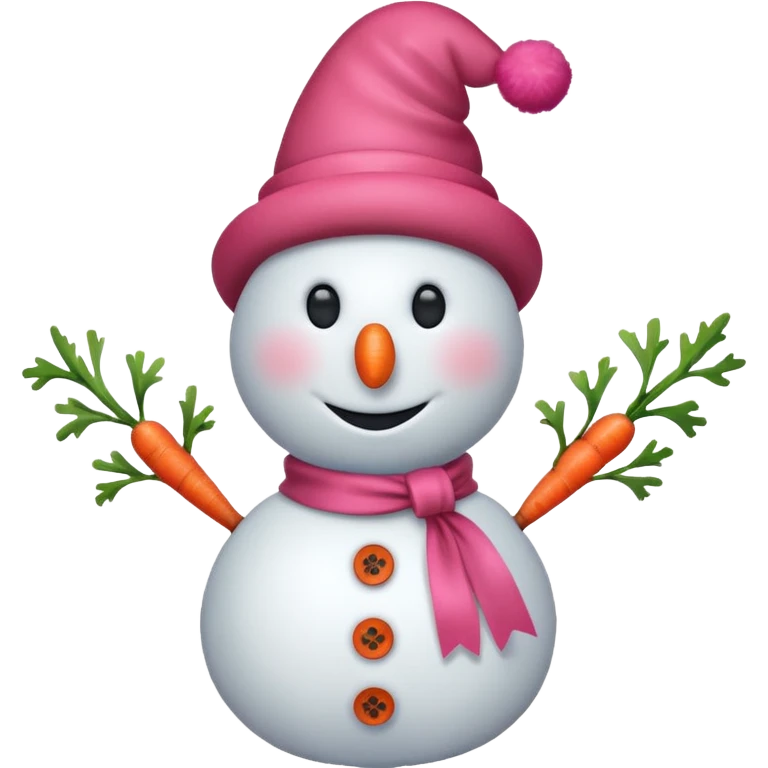 Red snowman with pink bow emoji