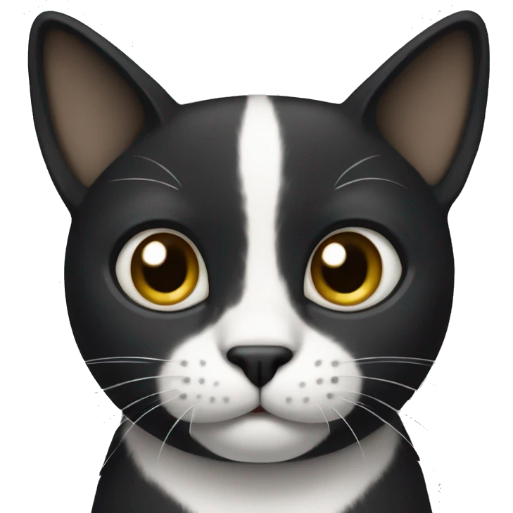 Un gato negro con blanco  emoji