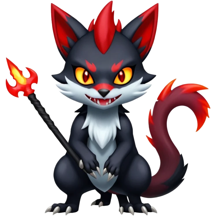 Shiny Dark Exotic Weavile-Darkrai-Torracat-Zangoose-Hybrid-Creature emoji