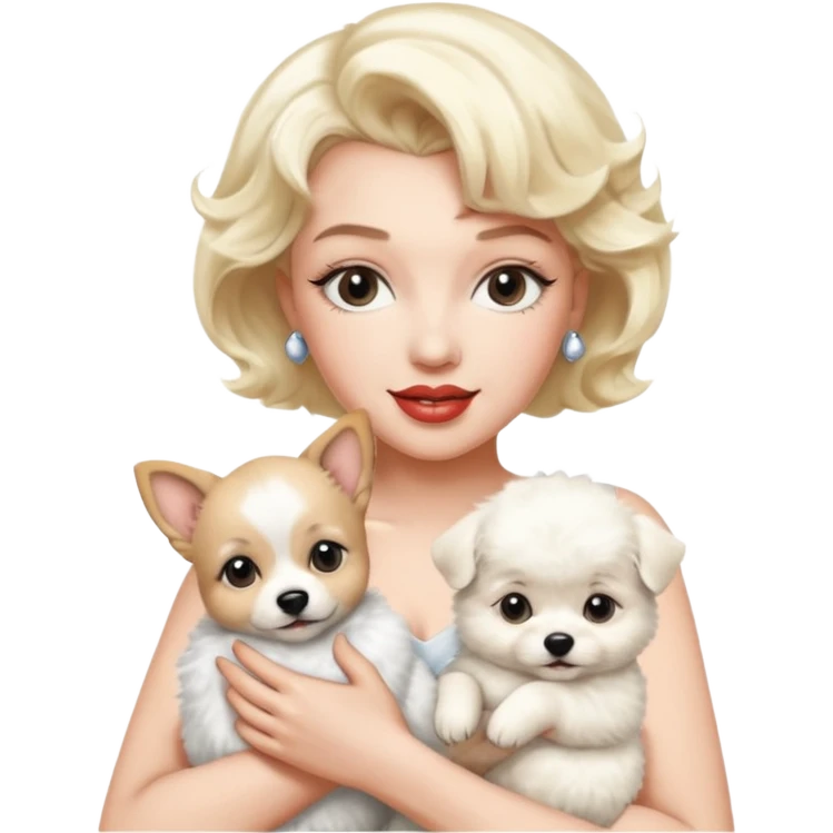 Marilyn Monroe, with cute dog emoji