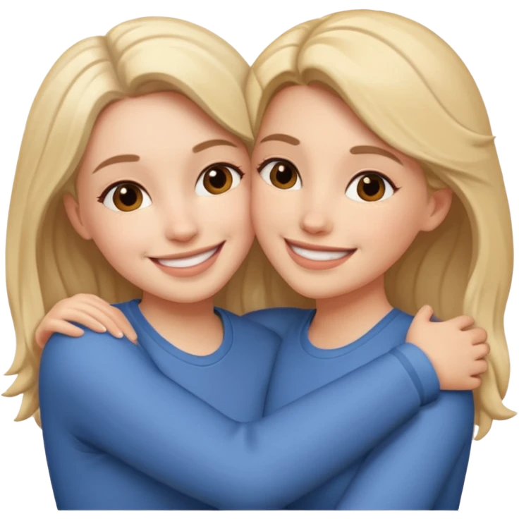 Two females hugging emoji