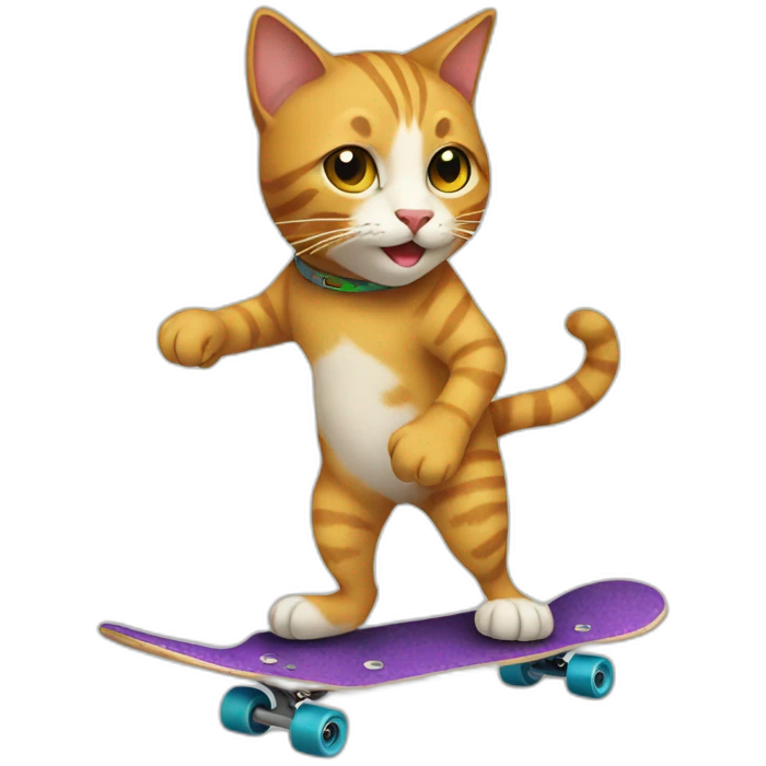 cat on skateboard emoji