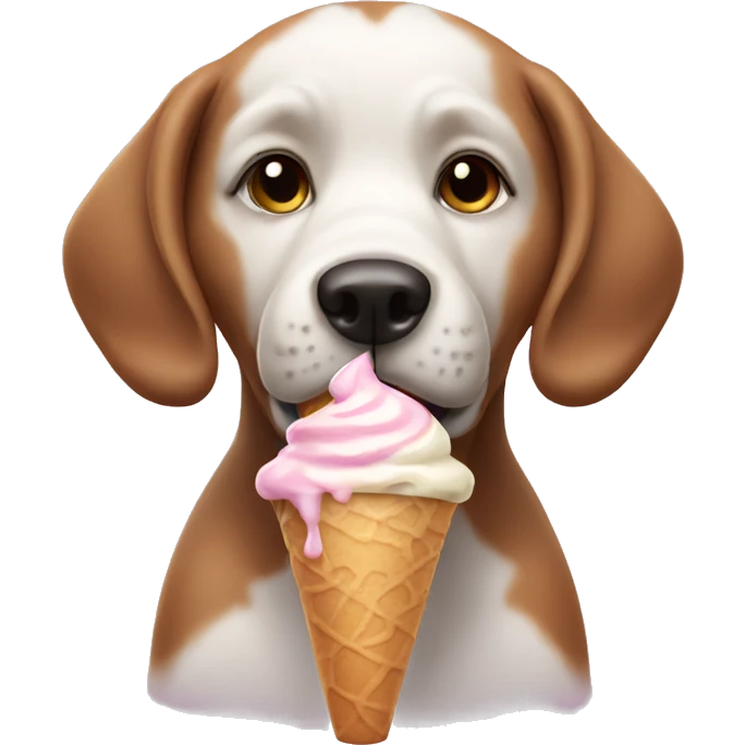 dog with ice cream emoji
