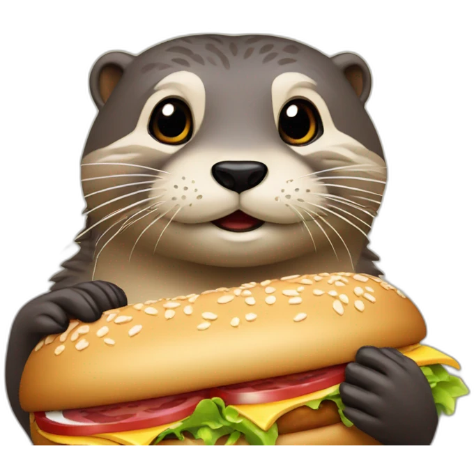 Loutre qui mange un Big mac emoji