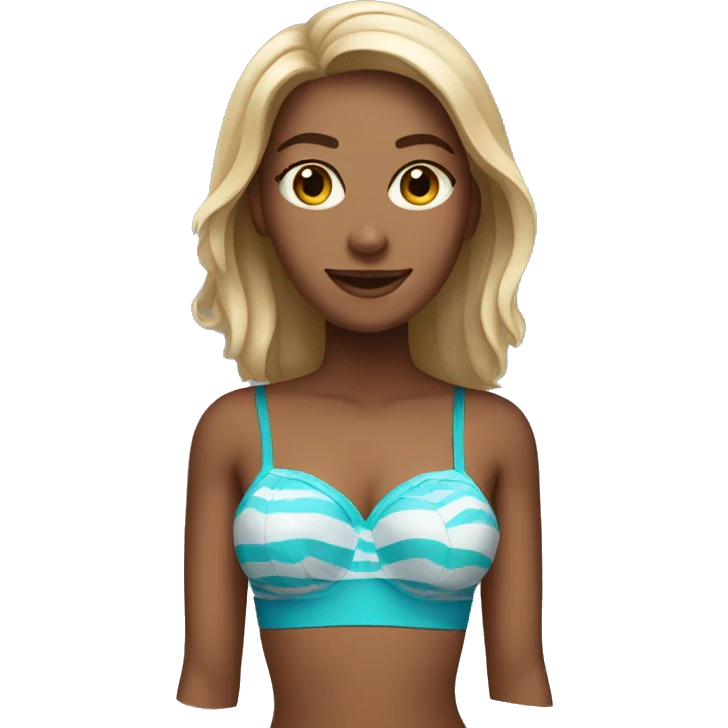 A woman wearing swimwear that is very good looking  emoji