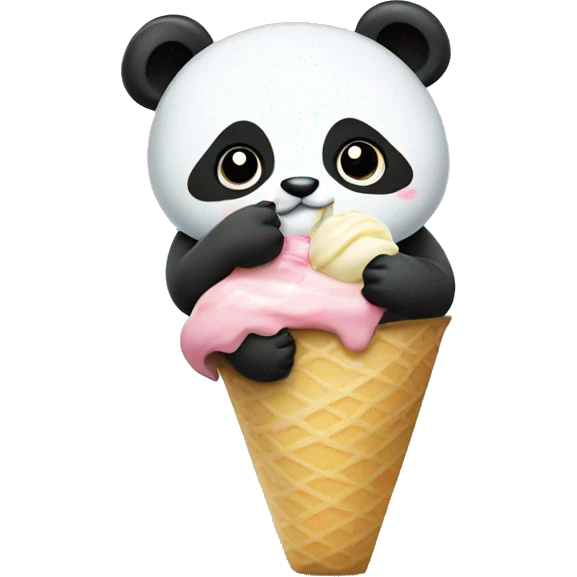 Panda eating ice cream emoji