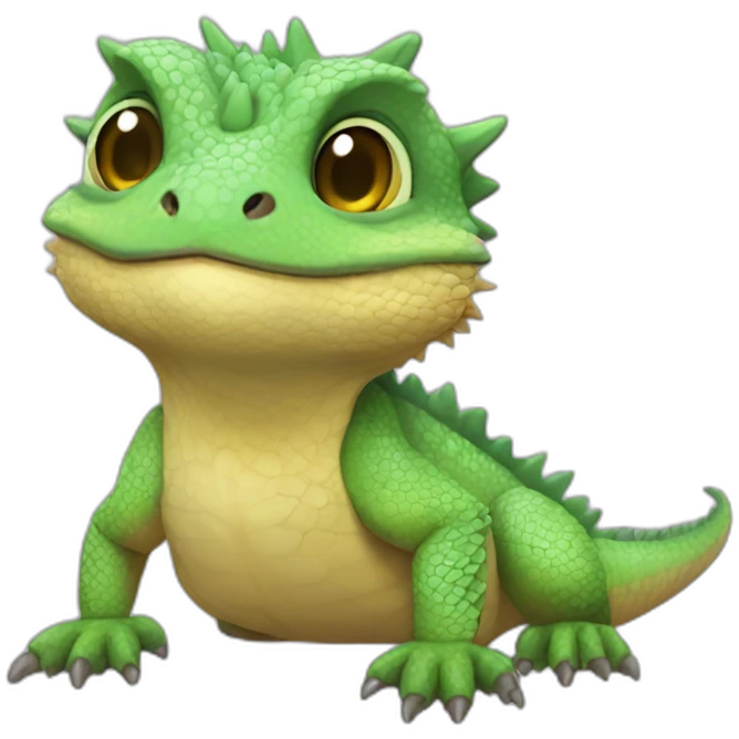 furry-fluffy-green-bearded-dragon emoji
