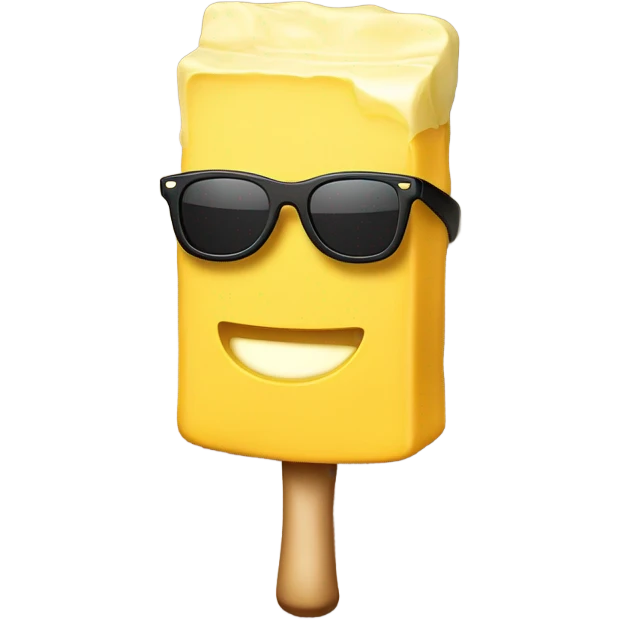 Stick of butter with sunglasses on wearing a hawaiian shirt emoji