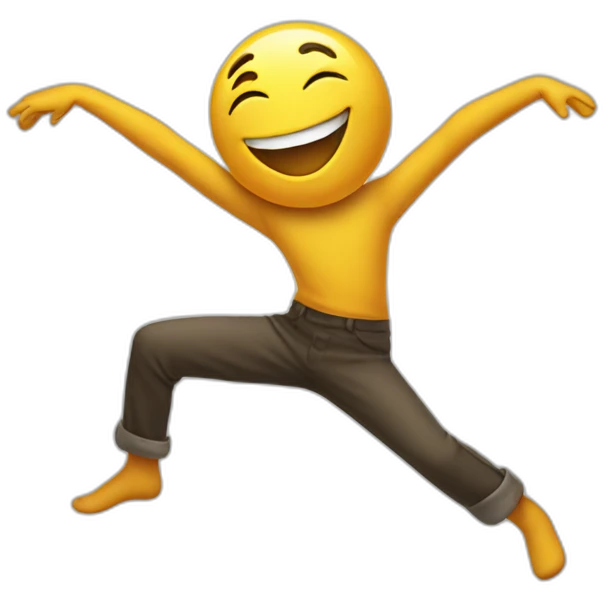 Happy emoji dancing with hands emoji