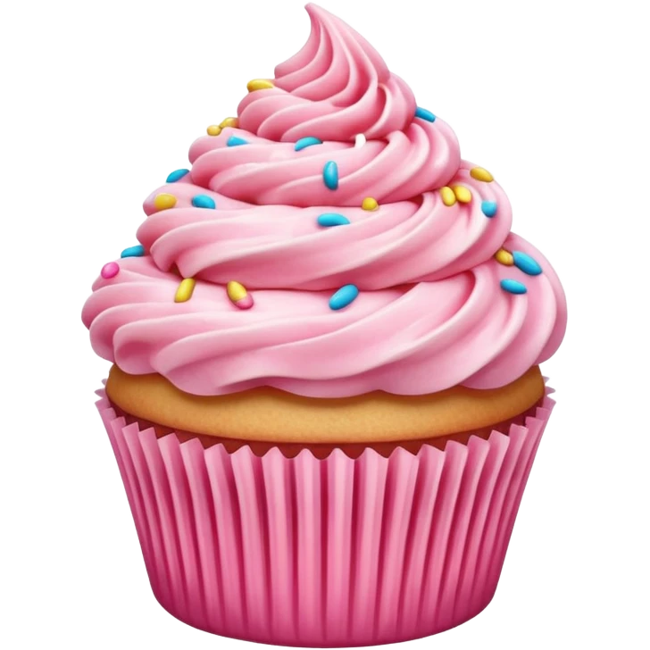 Cupcake with pink icing emoji