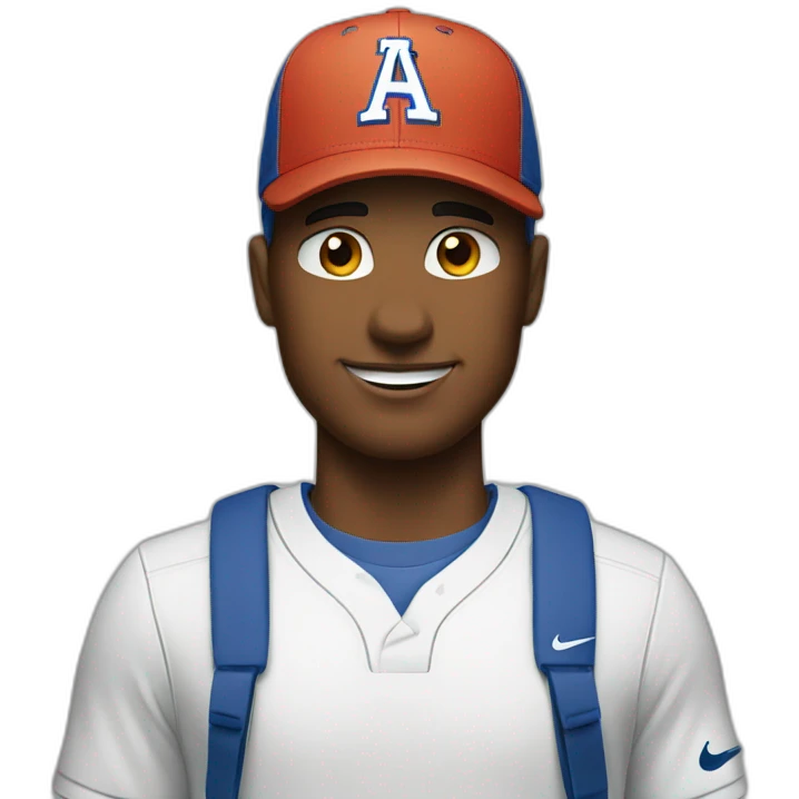 A man with cap branded nike emoji