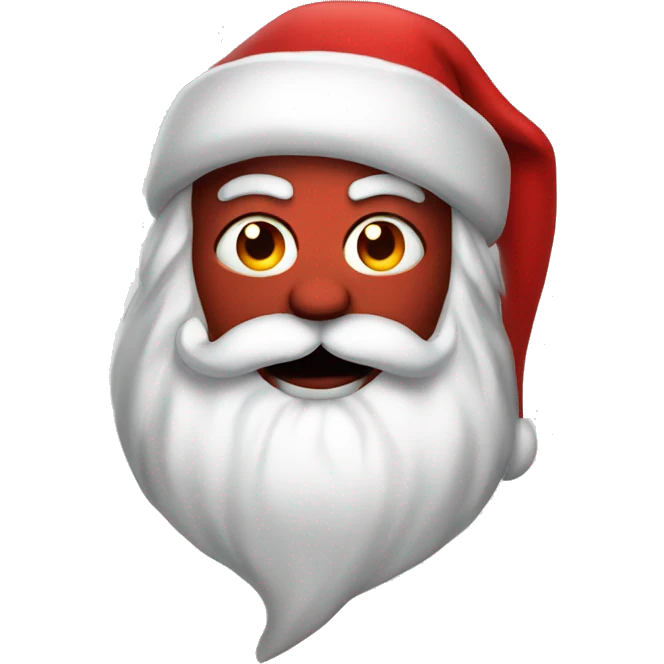 Santa wearing devil horns emoji