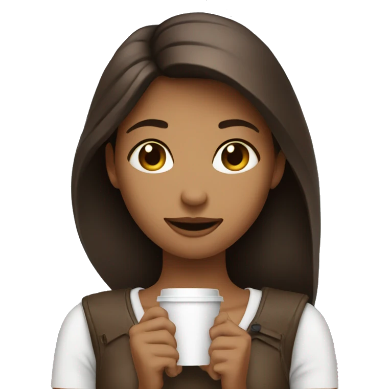 A girl with a coffee in her hand  emoji