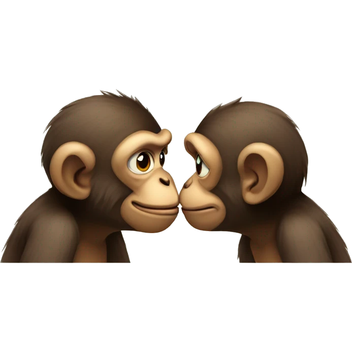 Two monkeys kissing  emoji
