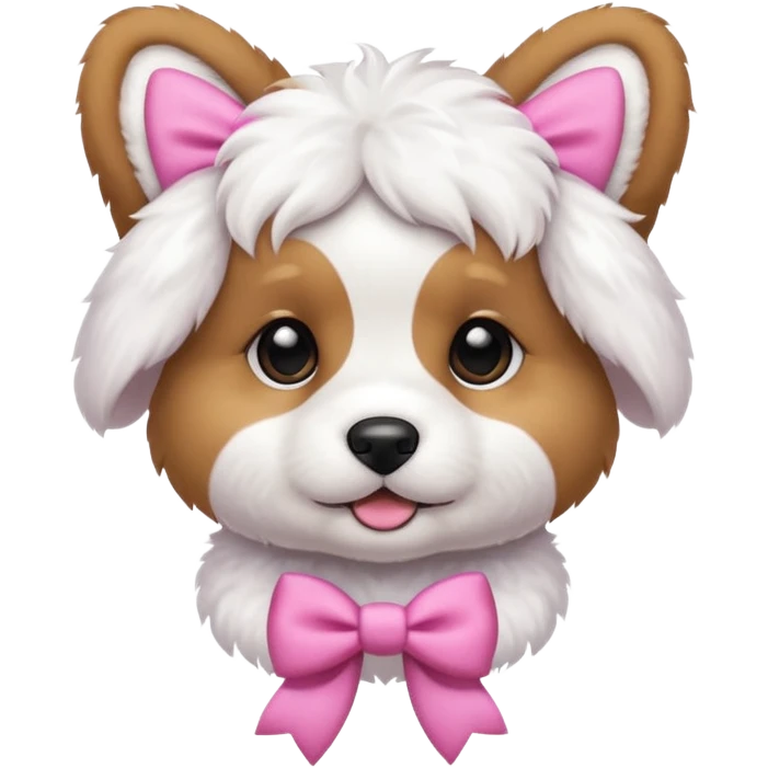 Puppy with pink bows emoji