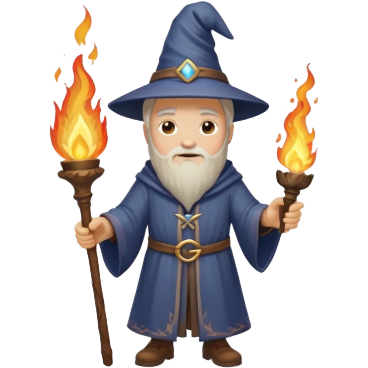 Wizard with torch emoji
