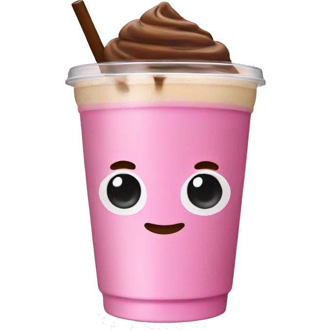 Iced coffee pink emoji