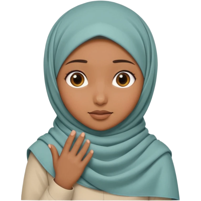 Hijabi girl sitting.     head covered
hands pulling the fabric in
shy-but-dramatic energy
“no cameras pls” but in a cute way
soft + mysterious vibe emoji