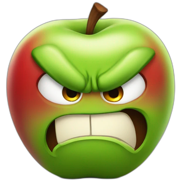 angry apple emoji