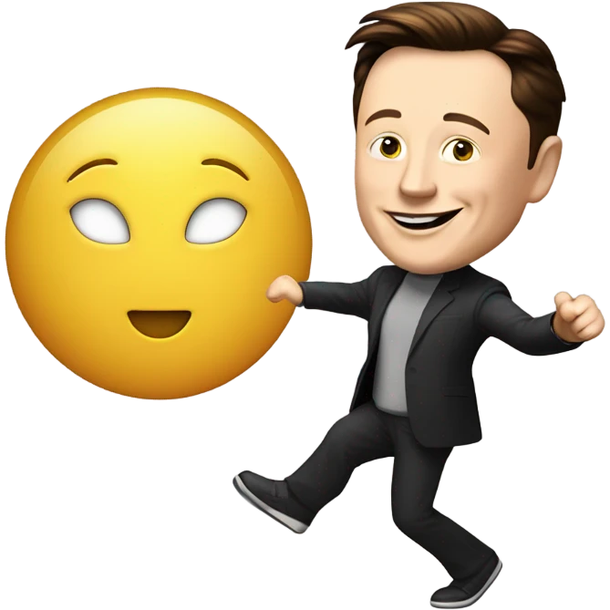 Elon musk dancing wihh the a png image  emoji