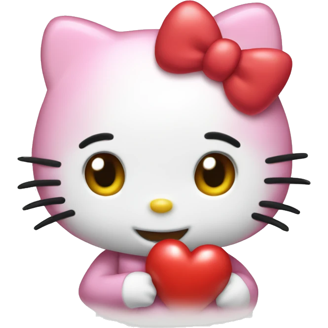 hello kitty with heart emoji