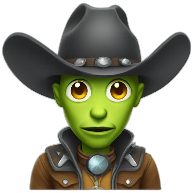 Alien cowboy emoji
