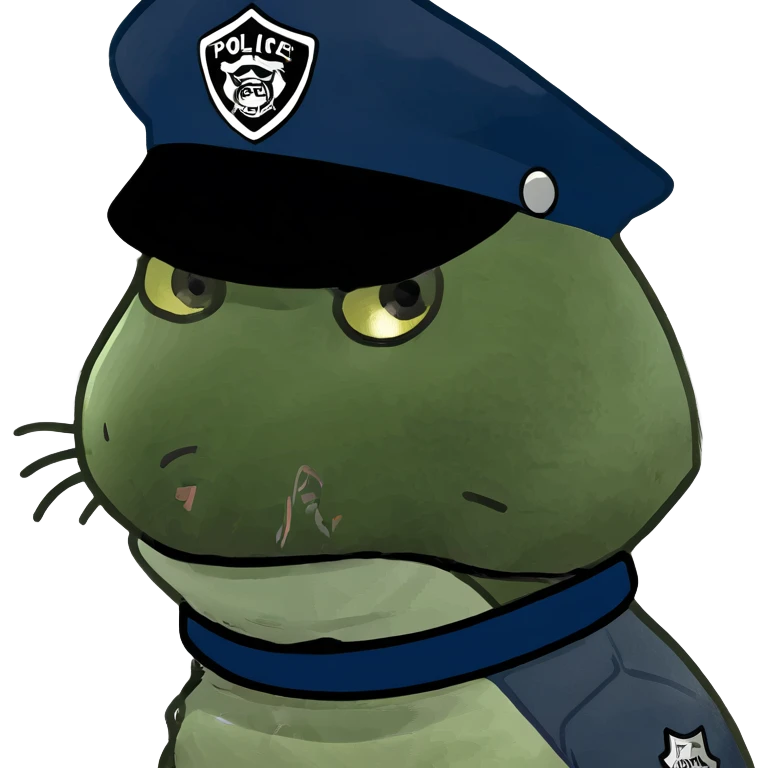 Gritty police Cat with a visor emoji