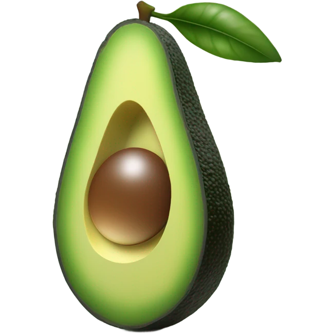 Sliced ​​avocado with a radiant aura. emoji