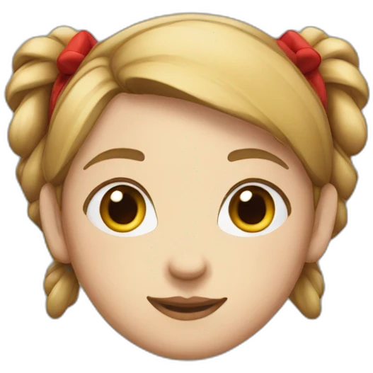 A girl with two red ponytails emoji