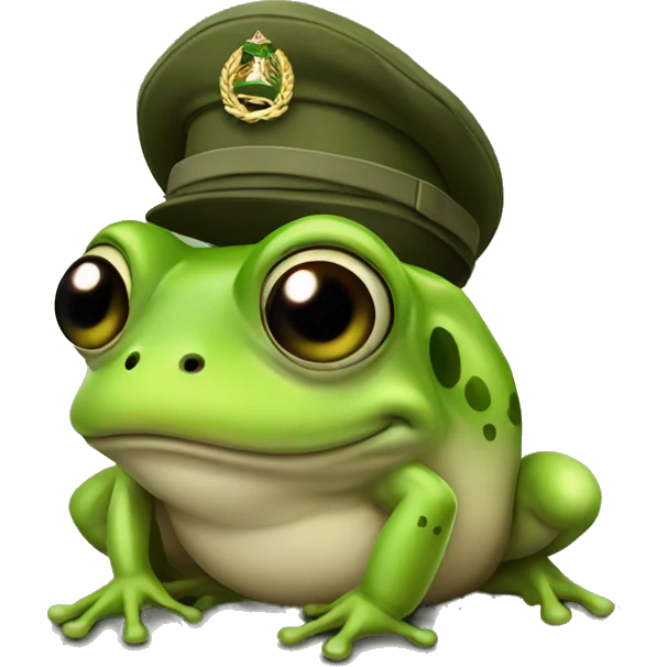 Frog in army emoji